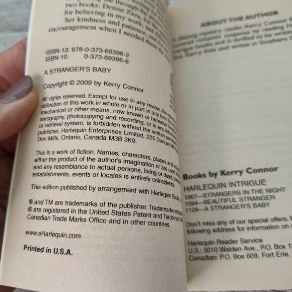 A Strangers Baby Kerry Connor 2009 Harlequin Intrigue Romance Paperback - Picture 4 of 11